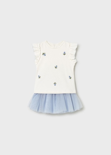 Rokje van tule en t-shirt set sky 