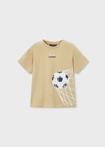 T-shirt korte mouwen met goal applicatie walnut 