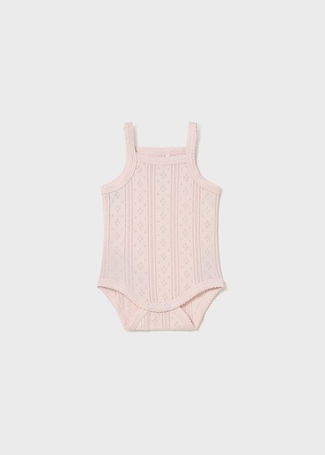 Body mouwloos met schouderbandjes baby rose 