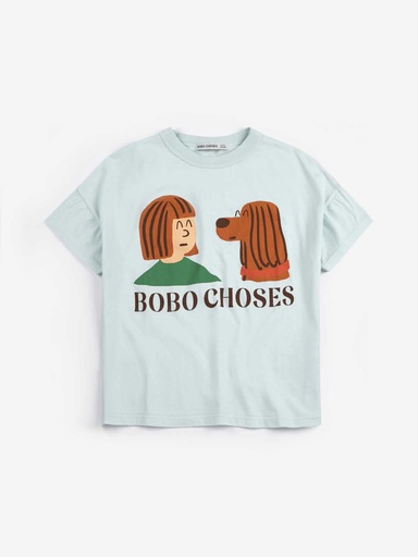 T-shirt korte mouw friends in trouble light blue 