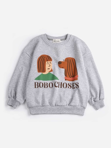 Sweat-shirt col rond friends in trouble gris