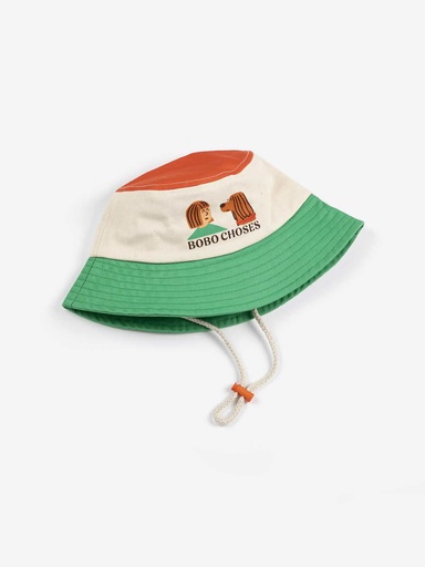 Hoed bucket woven vrienden in a pickle multicolor 