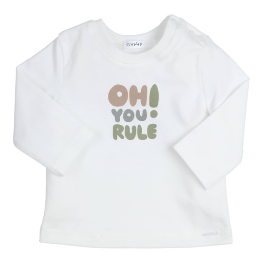 T-shirt aerobic lange mouwen oh you rule White - Green 