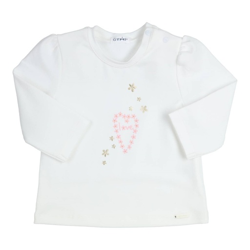 T-shirt aerobic long sleeves love off white