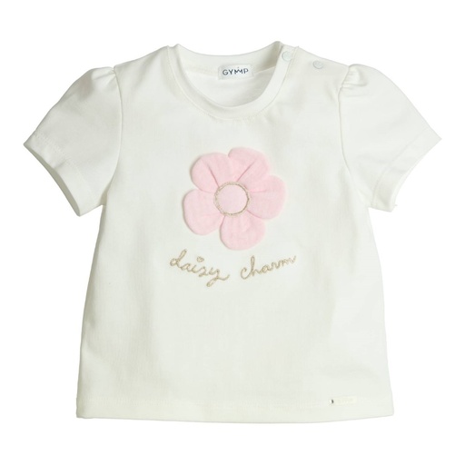 T-shirt aerobic daisy charm Off White - Old Rose