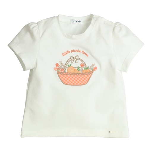 T-shirt aerobic little picnic love Off White - Orange 