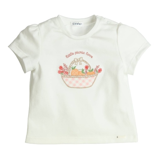 T-shirt aerobic little picnic love off white - rose 