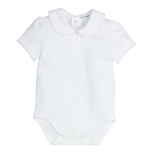 Crawler suit aerobic collar white