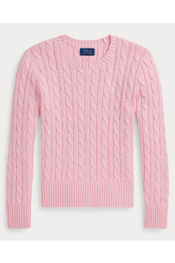 Trui kabel gebreide katoen (8j-16j) Carmel Pink 