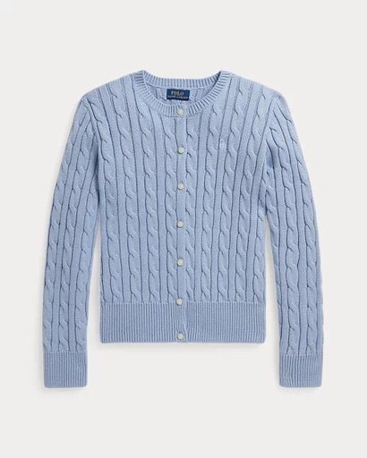 Cardigan Metallic kabelgebreid (8j-14j) Chambray Blue Metallic 