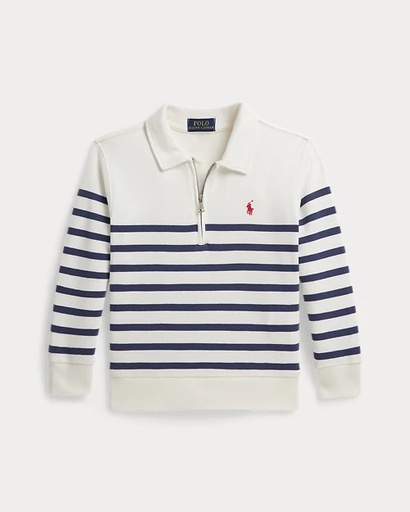 Sweater gestreept french terry (2j-7j) Deckwash White/Light Navy 