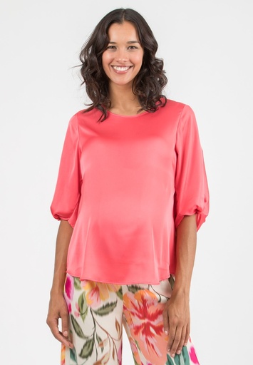 Zwangerschapsbloes Sydney - satijn coral 