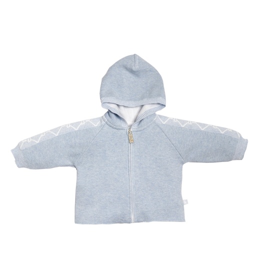 Jasje hoodie jacquard Signature Azzuro 