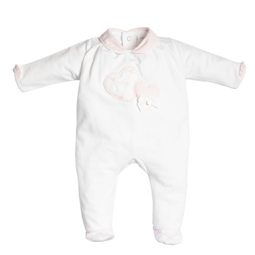 Kruippakje 2 hartjes couture pink 