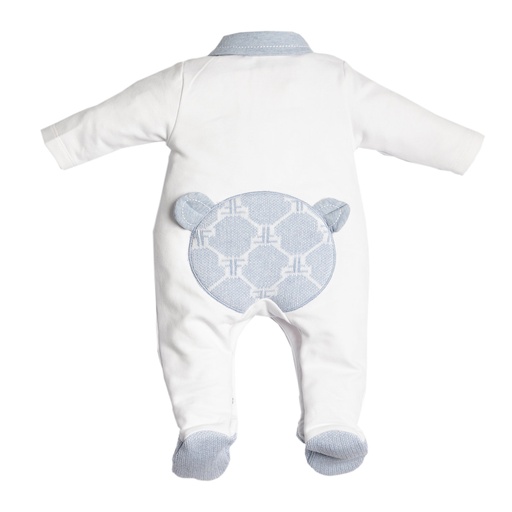 Kruippakje verso signature teddy white-azzuro 