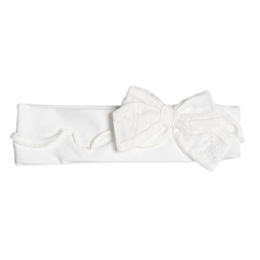 Headband xl bow organza couture white 