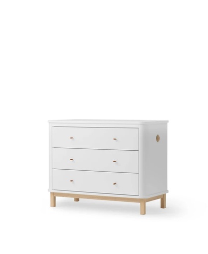 Chest with 3 drawers Wood white-oak