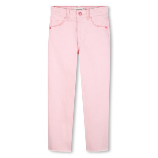 Broek twill comfort pailletten roze 