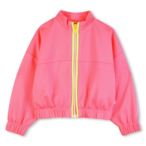 Vest terry zip glitterback roze 