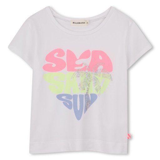 T‑shirt korte mouwen studs heartlook wit 