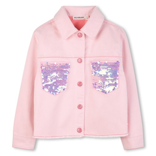 Jacket twill sequin pockets pink