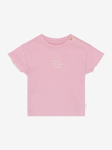 T-shirt à manches courtes en côtes imprimé amusant  