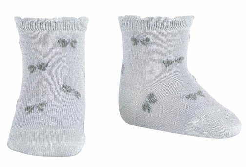 Sokken met metallic draad en strikmotief pearly 
