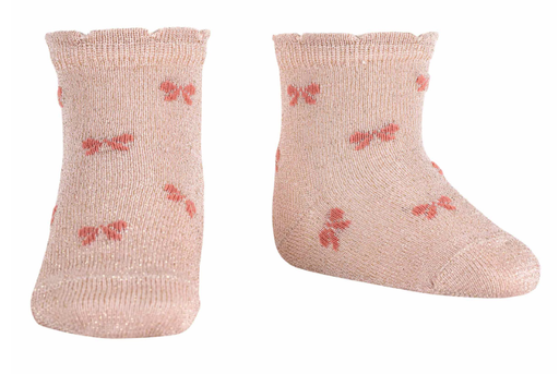 Sokken met metallic draad en strikmotief Gold Rose 