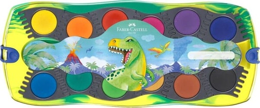 Waterverfdoos Connector - 12 kleuren + 1 tube wit en stickervel  