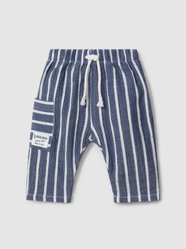 Broek - gestreept navy blue 