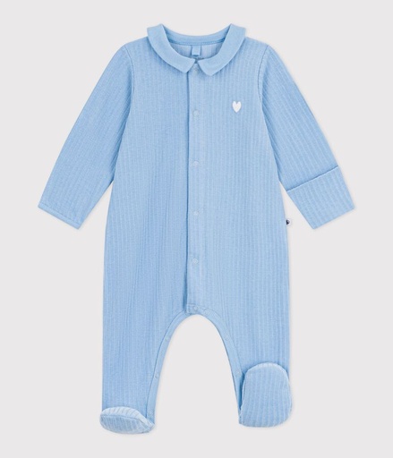 Pyjama in effen velours met kraag Flo 