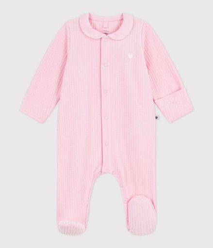 Pyjama bébé en velours à col uni Marquise 