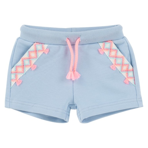 Short met geborduurde details Rory light blue 