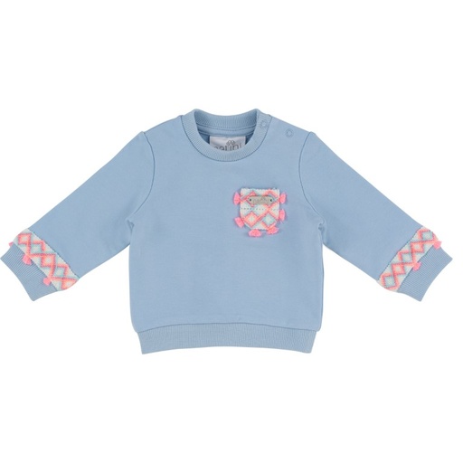 Sweater met geborduurde details Rory light blue 