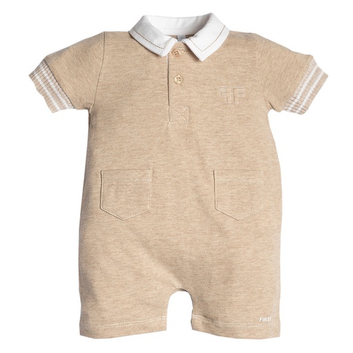 Jumpsuit Polo short white-beige 