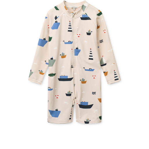 Zwemjumpsuit Max lange mouwen Sailing / Sandy 