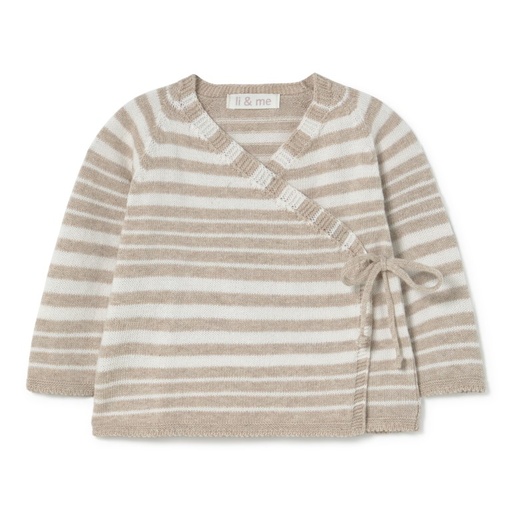 Overslagvestje Ryder Gestreept - 100% katoen - naadloos cream-toasted 