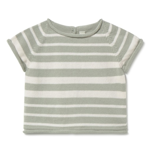 Jumper Vincent Striped - 100% cotton - seamless Cream-Apple 