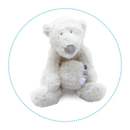 Peluche musicale bébé ours polaire P'Timo wit 