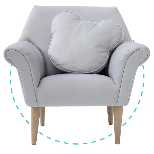 Children's armchair with teddy bear cushion grey 