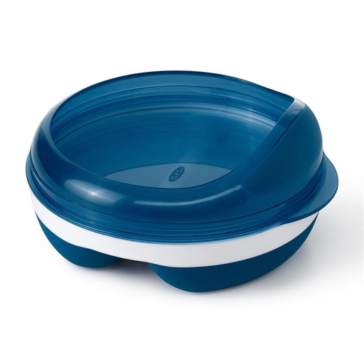 Plate with 2 compartments navy 