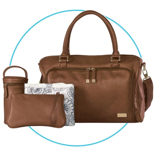 Nursing bag double zip Redwood chestnut  