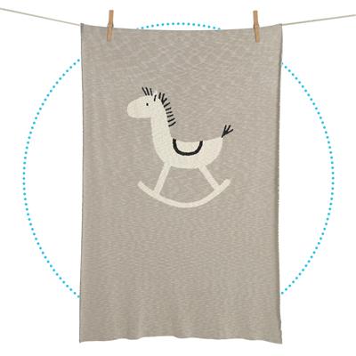 *Dekentje bed tricot rocking horse