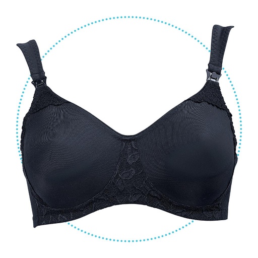 Soutien-gorge d'allaitement basic + dentelle zwart 