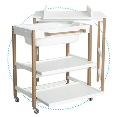 Smart bathroom cabinet (white-natural) wit 