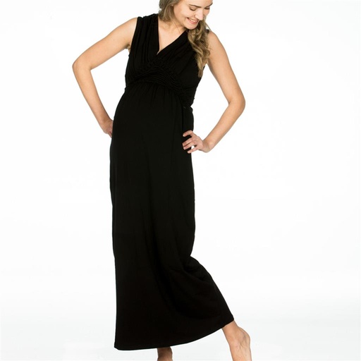 Robe d'allaitement maxi tencel black 