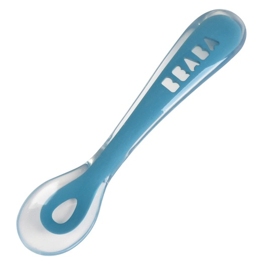 Spoon silicone 2nd meal blauw 