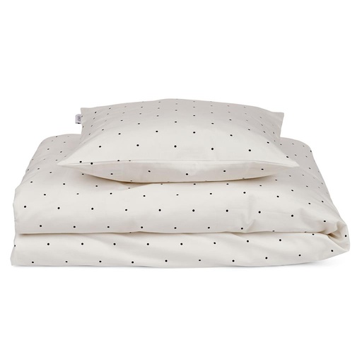 *Donsovertrek (100x140) bed Ingeborg print classic dot - creme de la creme