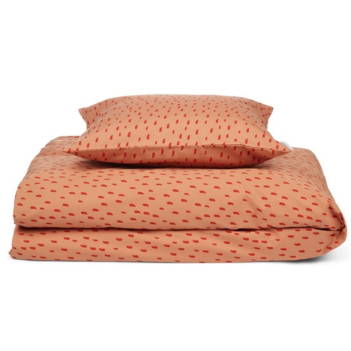 Donsovertrek (100x140) bed Ingeborg print graphic stroke-tuscany rose 