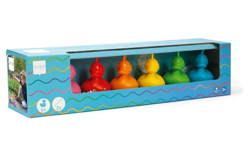 Ensemble de 6 canards + 2 cannes à pêche  
